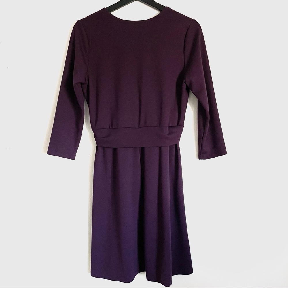 Lands' End Ponte Faux Wrap Mini Dress Size S (6 - 8) EUC - Picture 3 of 12